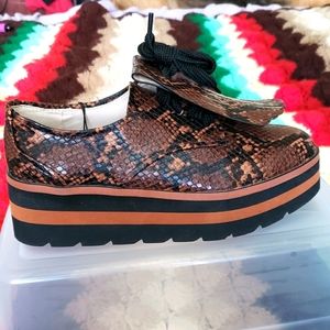 Zara platform leather shoes